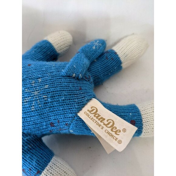 Dan Dee 8 Inch Blue Knit Sock Monkey Plush With Snowflakes & Santa Hat Christmas - Picture 7 of 8